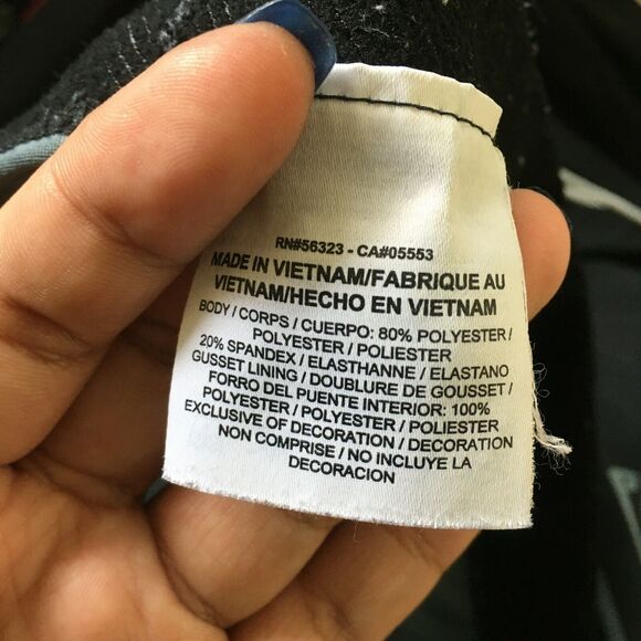 Nike Pro Leggings Women L Blue Geometric Stretch Capri Cropped Athletic Leggings - Picture 7 of 11